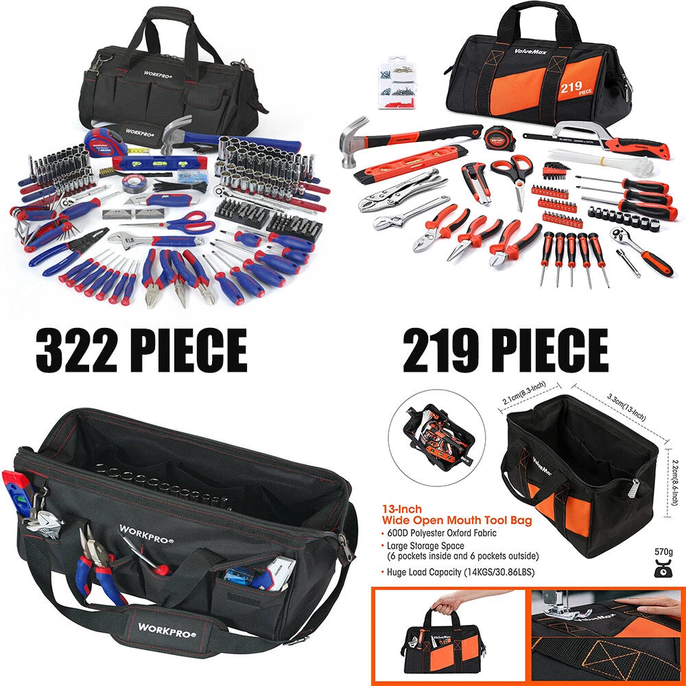 Home Repair Hand Tool Kit Basic Mechanic Tools Set W/carrying Tool