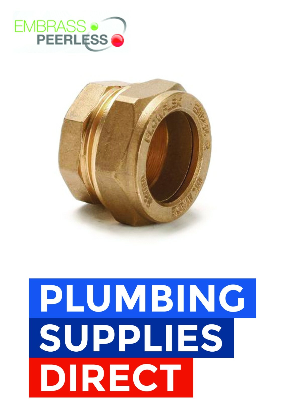 Embrass Peerless Compression Brass Stop End Cap 10mm