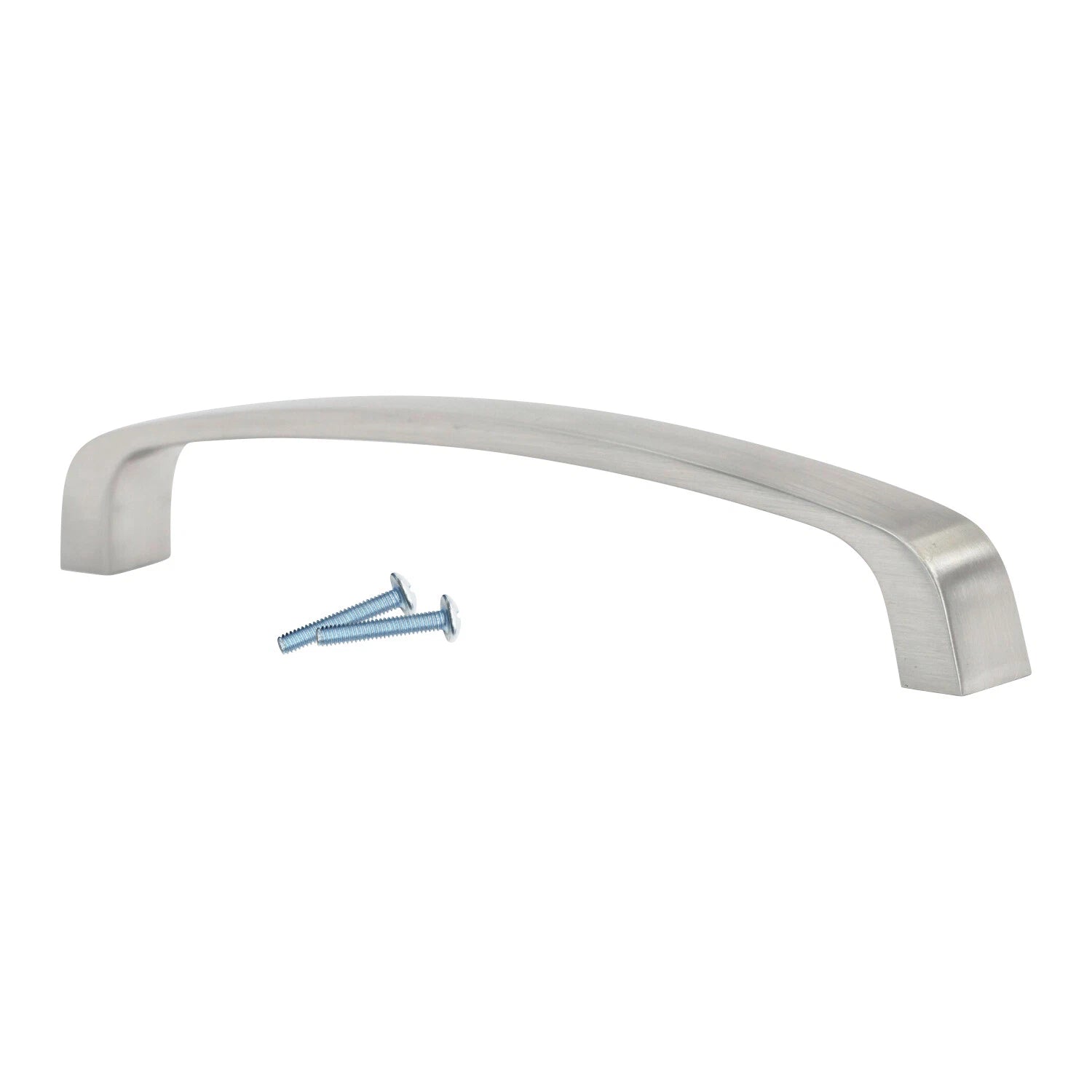 10 Modern Bo Square 5-1/32" Brushed Nickel Kitchen Cabinet Handle