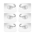 6 Pack Waterproof Wall Hooks Strong Transparent Suction Cup Hanger