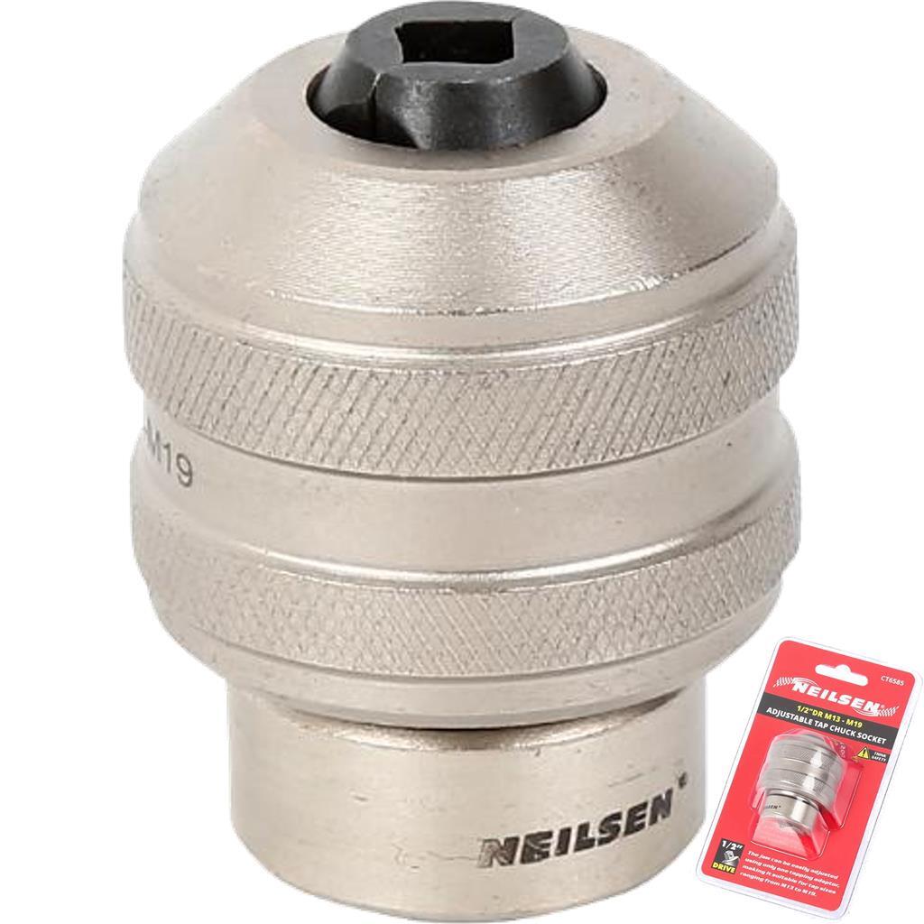Neilsen Adjustable Interchangeable Tap Wrench Ratchet Chuck Socket