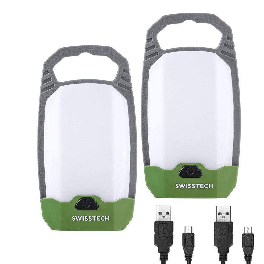 2 Packs LED Camping Lantern Rechargeable Camping Lights 4 Light Modes