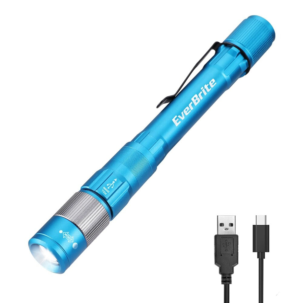 EverBrite Rechargeable LED Pen Light Pen Flashlight 300LM Zoomable