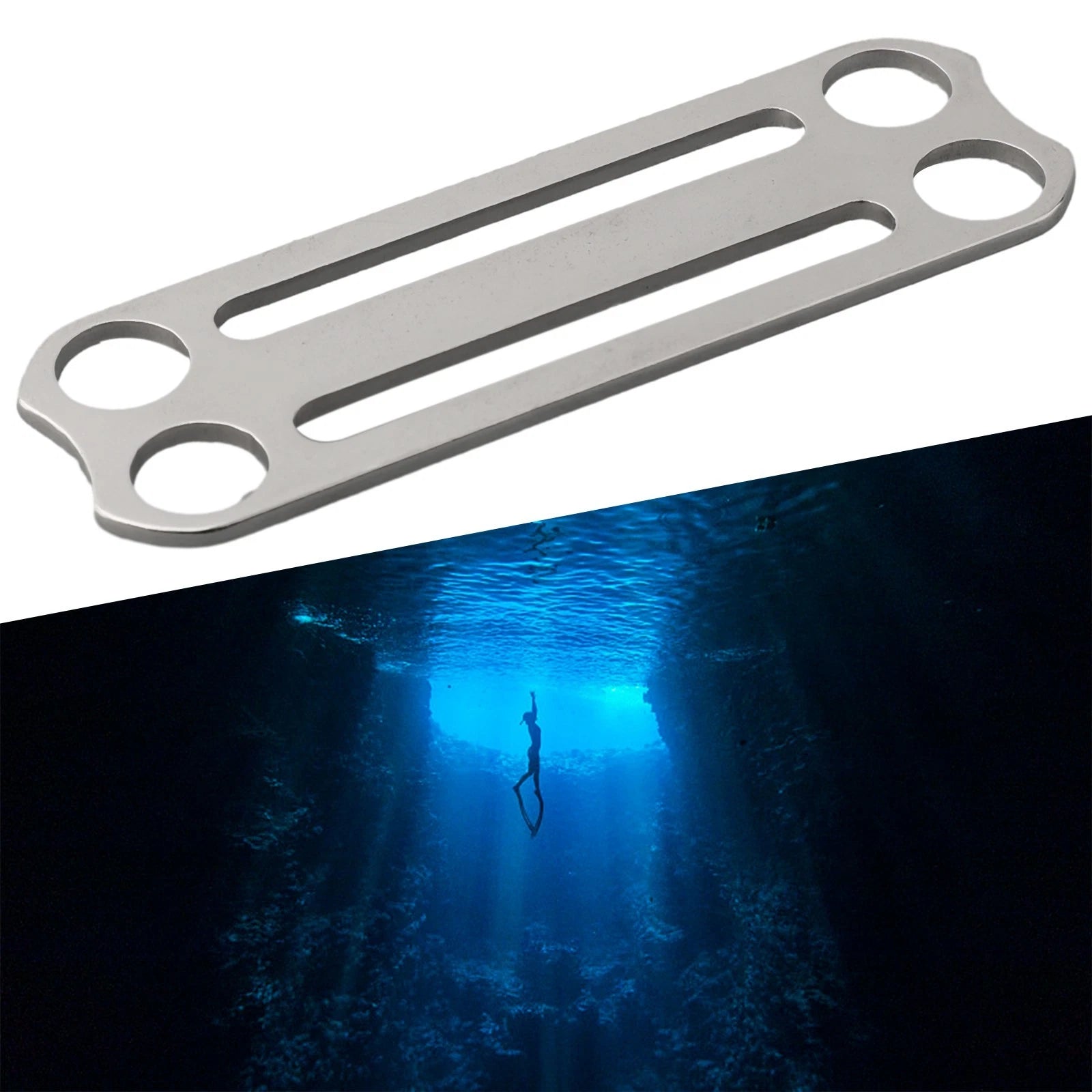 Slide Keeper Weight Belt Attaching Accessories Scuba Dive Silver