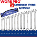 WORKPRO 12PCS Premium Combination Wrench Set 8-19mm Metric 12PT Wrench