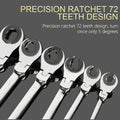 Ratcheting Tubing Wrench Metric Flex Head Open End 72-tooth Car