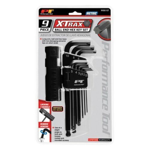 9pc Performance Tool Ball End Hex Allen Key Set