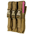 Molle Triple Airsoft Mp5 .22 Or 9mm Magazine Pouch, Buckled Closure -