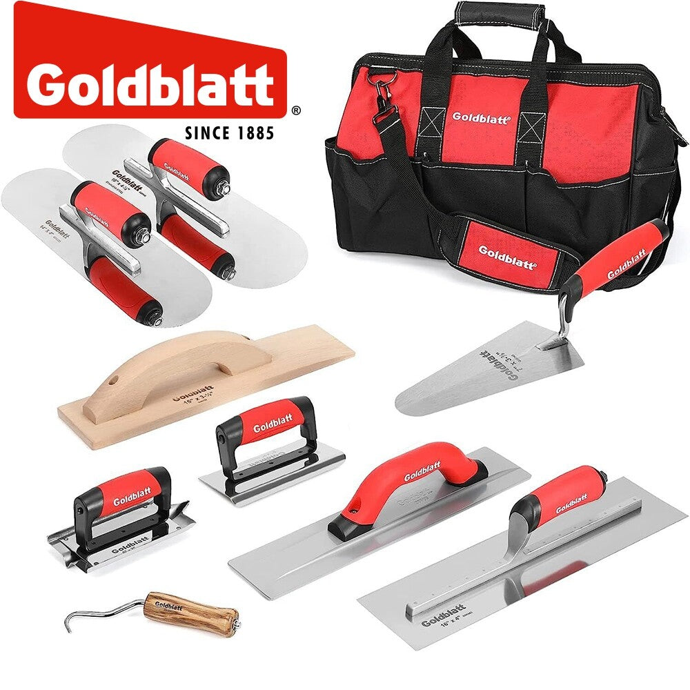 Goldblatt 2 Piece Stainless Steel Trowel Set & 8 Piece Masonry Hand