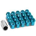 20 Closed End M12x1.25 35mm Tall 25mm Od Sky Blue Aluminum Jdm Lug