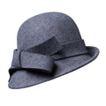 Pillbox Cloche Hat With Rolled Brim Bowknot And Dome Shape For