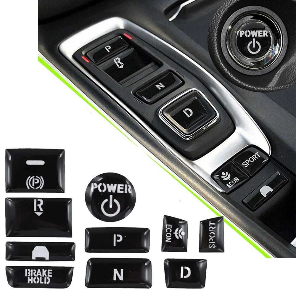 Long Lasting Glossy Black Gear For Shift Switch Button Cover Decal