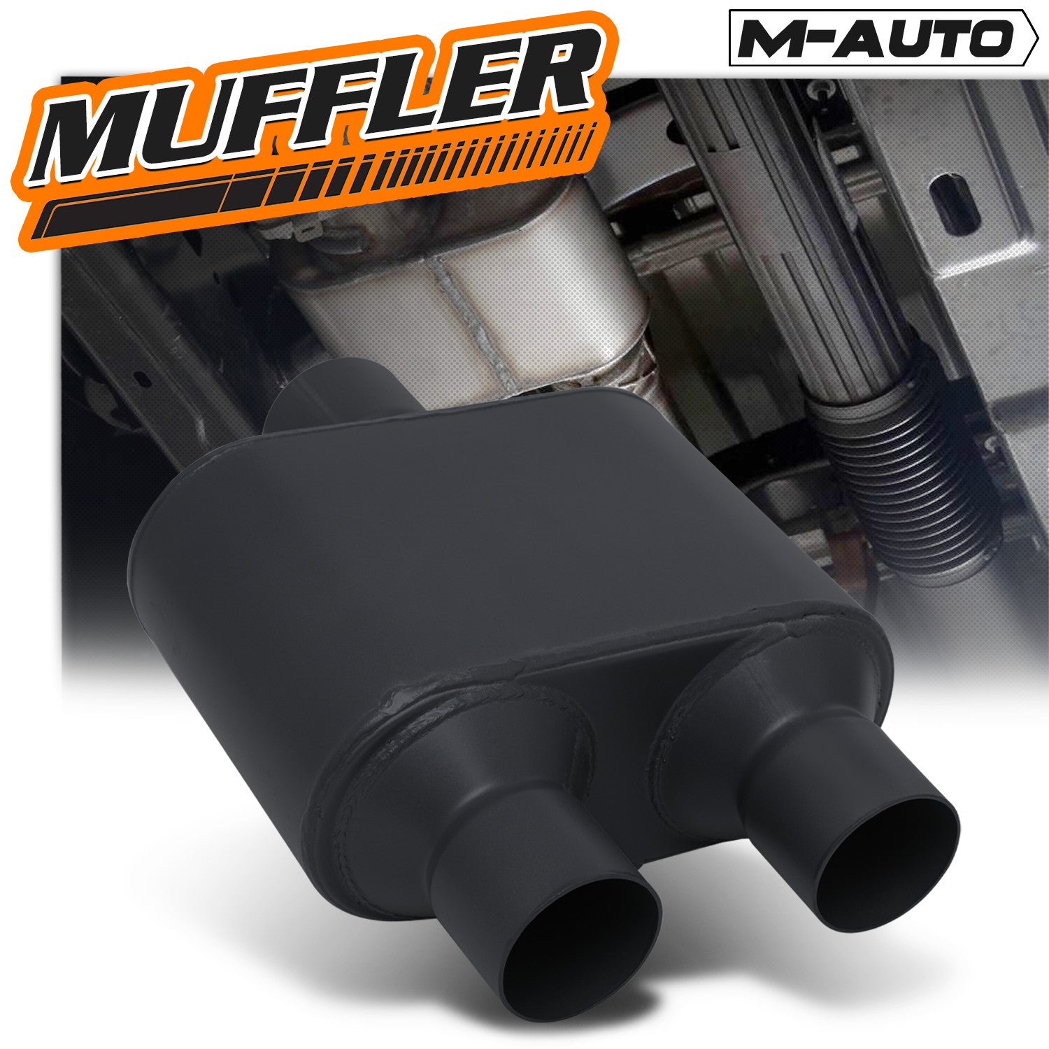 Black 2.5"Inlet/Dual 2.25"Outlet Race Performance Singl