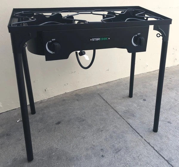 Cast Iron Free Stand Lp Propane Double Burner Cooking Stove Range