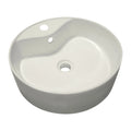 Rok Lagoon Round Shaped Vessel Bathroom Sink 18-1/8" X 18-3/8" Ivory