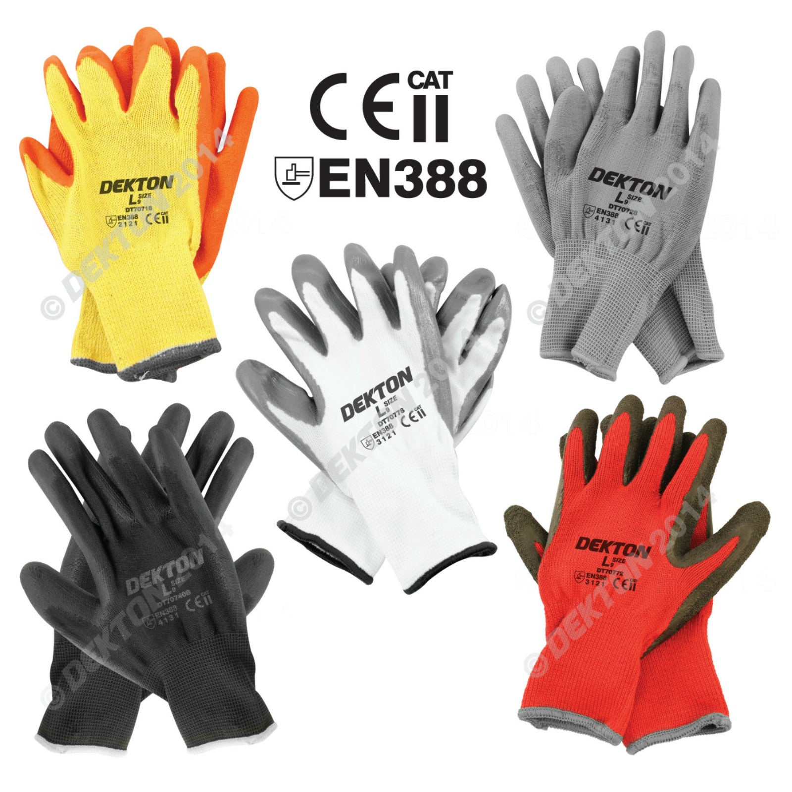 12 Pairs Safety Work Gloves