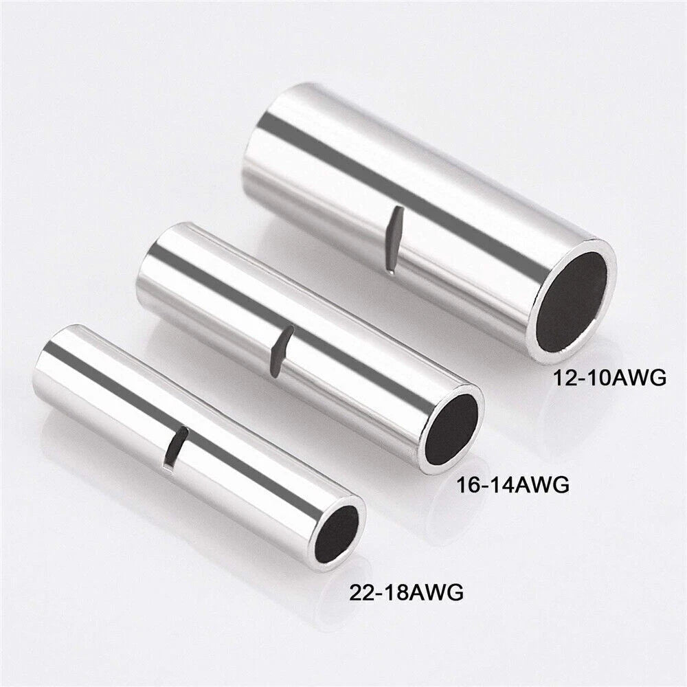 22-10 Awg 50/300 Bare Copper Wire Splice Butt Connectors Ferrule