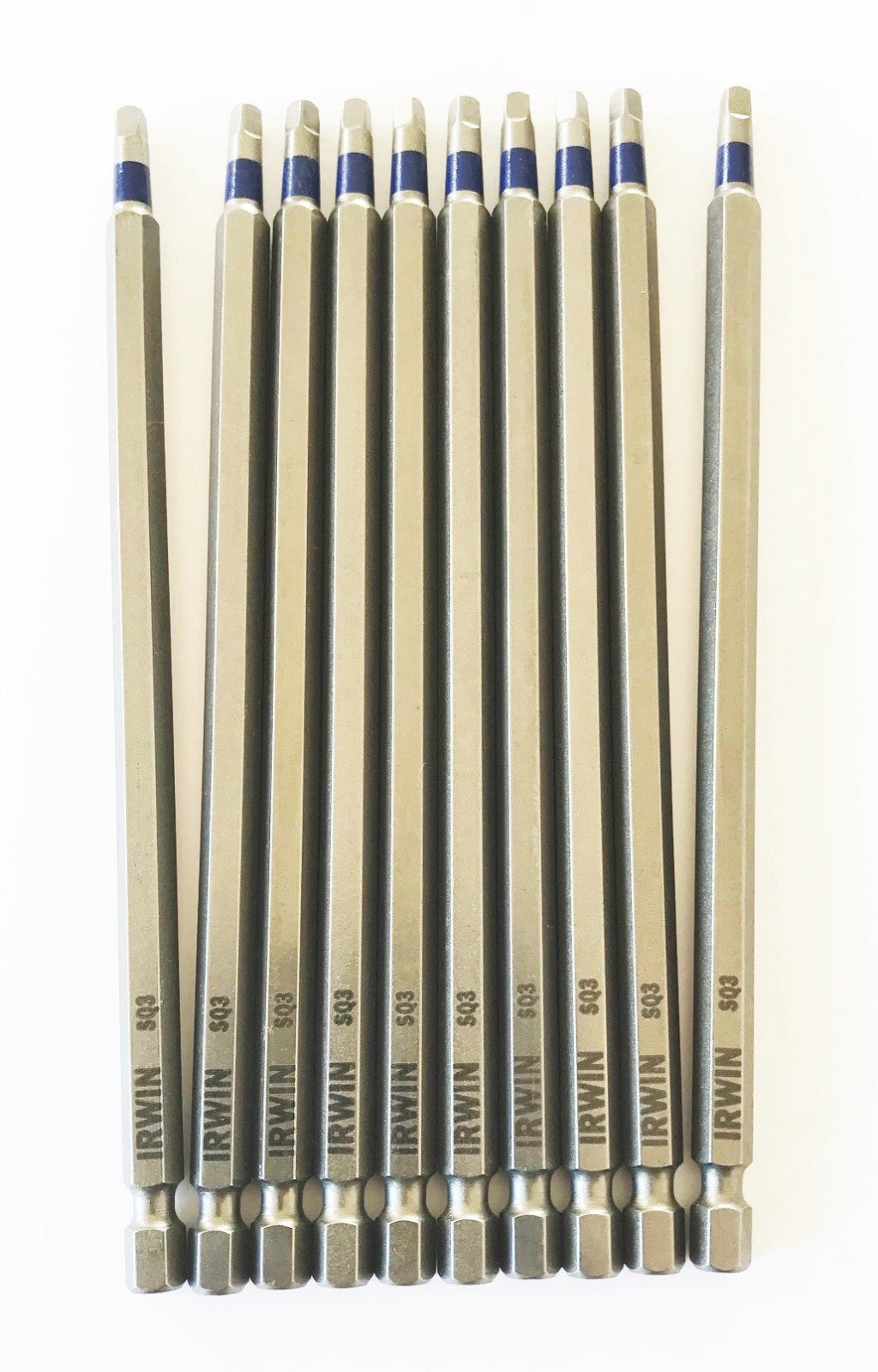 10 IRWIN 6" IMPACT #3 ROBERTSON SQ3 SQUARE SCREW DRIVER BITS TIP DRIVER 3052055B