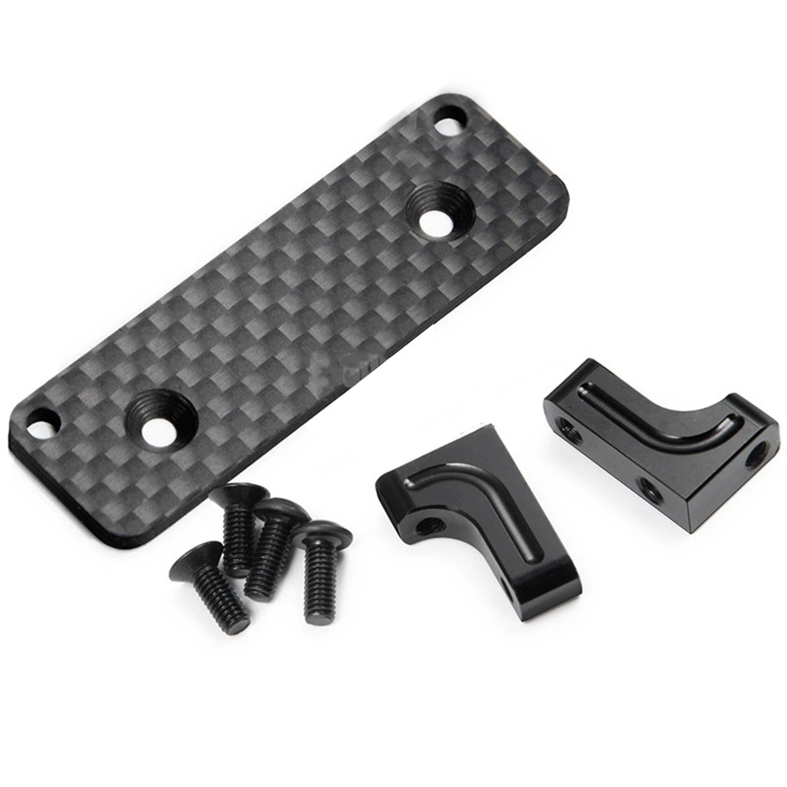 Black Alloy Servo Mount Carbon Plate For Axial Axi03004 Capra 1.9