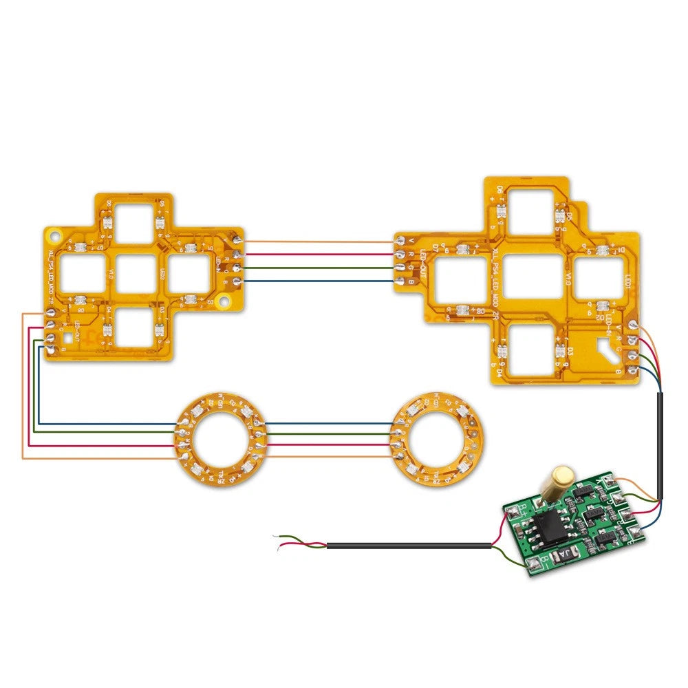 Led Pcb Board D-pad Thumbsticks Tweezers Face Buttons Kit For Ps4