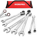 WORKPRO 7PC 3-in-1 Reversible Ratchet Wrench Set SAE 5/16-3/4" 6PT