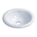 Lily Oval Shaped Drop-in Bathroom Vanity Sink 17-1/2" X 15-1/2" White