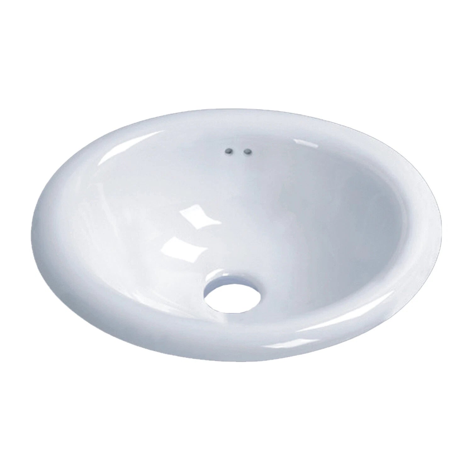 Lily Oval Shaped Drop-in Bathroom Vanity Sink 17-1/2" X 15-1/2" White
