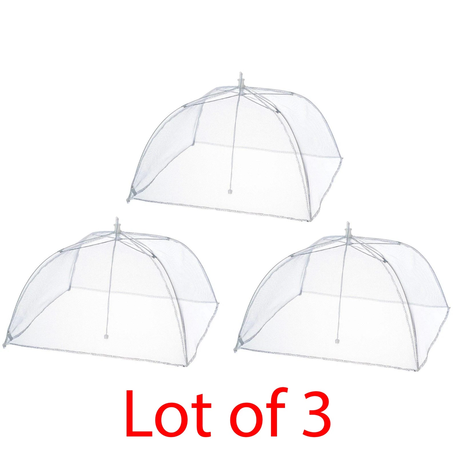 Lot 3 | 16" Mesh Food Cover Protector Pop Up Tent Umbrella Bbq