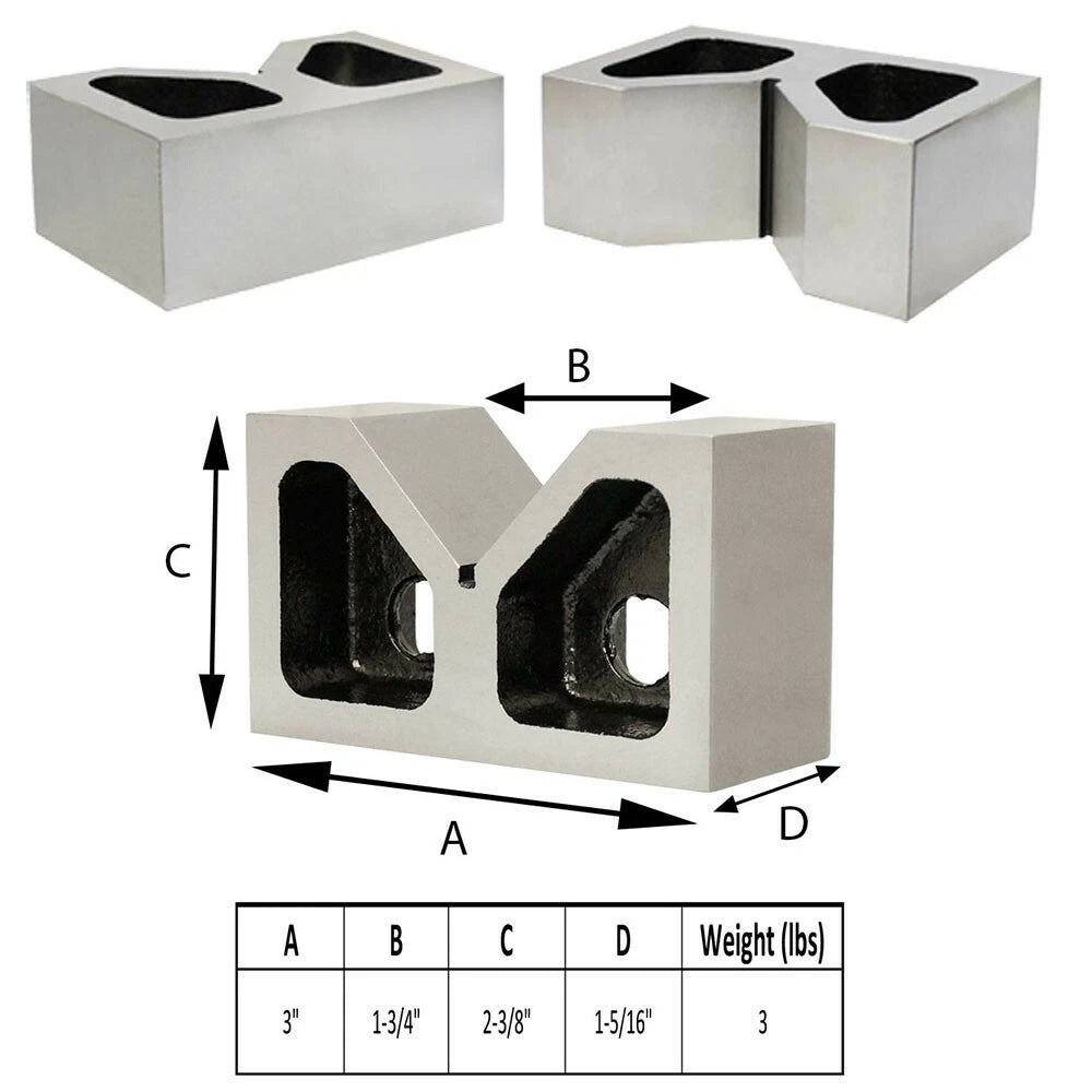 Pair Of Cast Iron Vee Blocks 3 Inch Parallels Measuring Tools