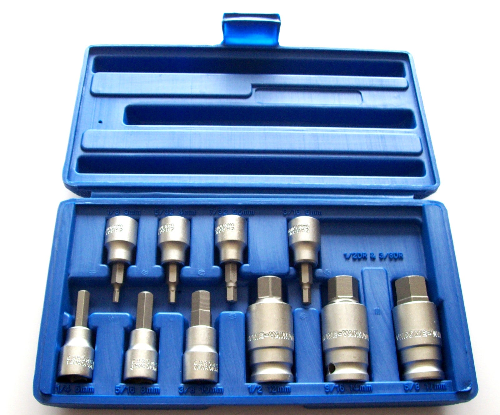 10pc 3/8" & 1/2" Drive Hex Allen Socket Set