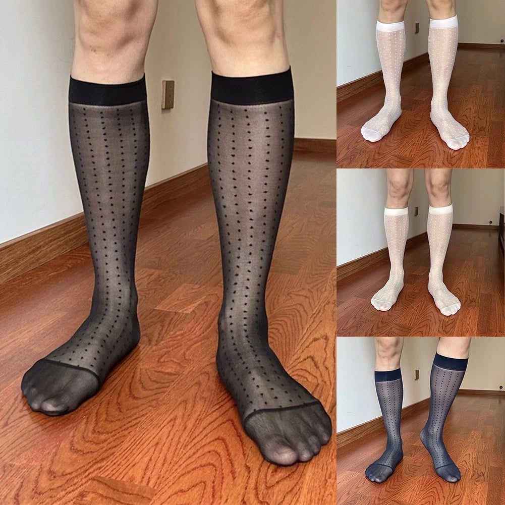 Business Tube Socks Men Polka Point Socks Business Casual Breathable