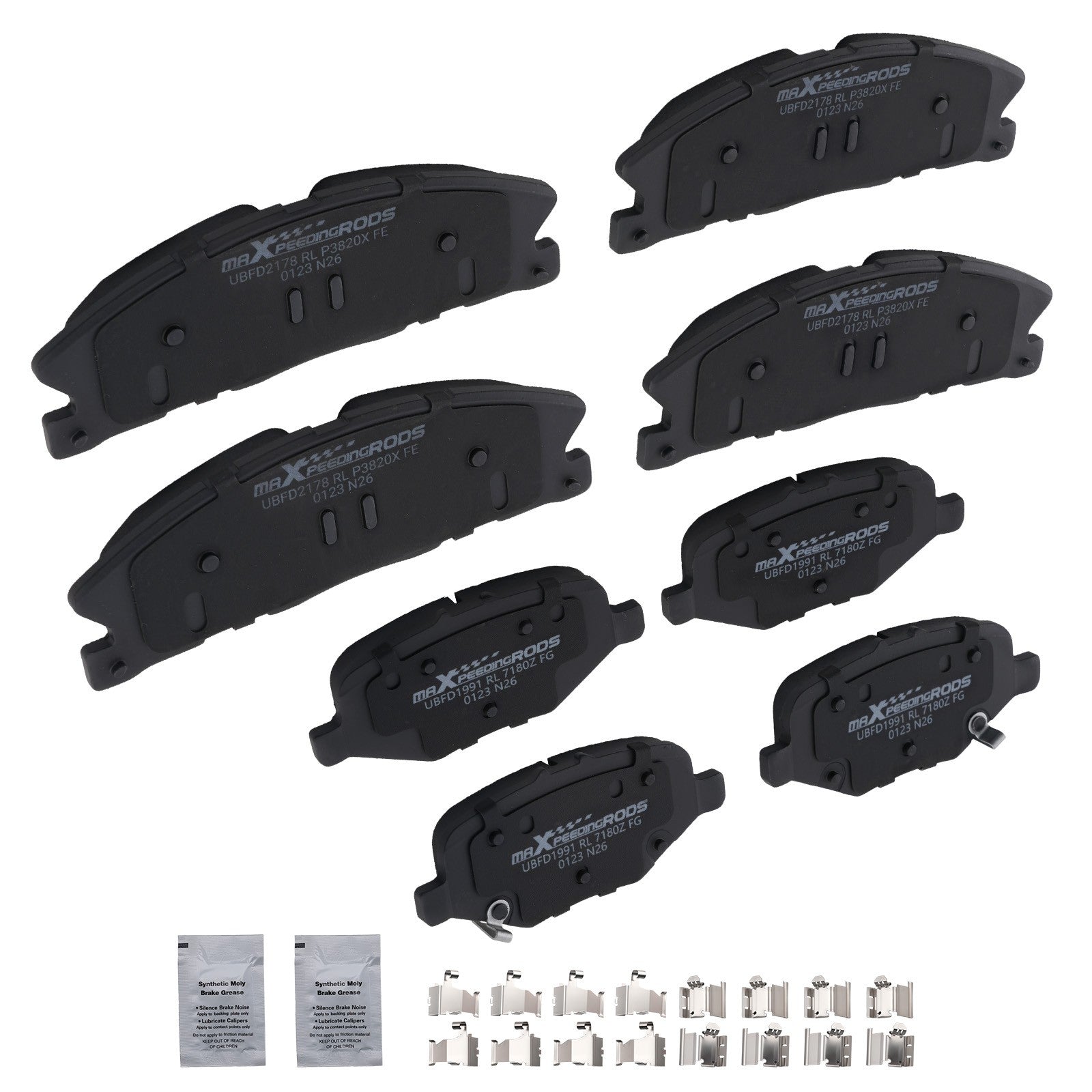 8x Front Rear Brake Pads Kit for Ford Special Service Police Sedan