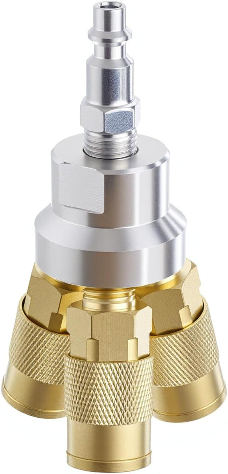 1/4" Npt 3-Way Air Manifold 1/4 Inch Air Splitter 3PCS Brass Couplers