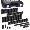 WORKPRO 55PC 1/2" Drive Deep Shallow Impact Socket Set SAE Metric 6
