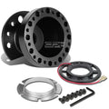 Fit 88-91 Civic 90-93 Integra Black Aluminum Steering Wheel 6-hole