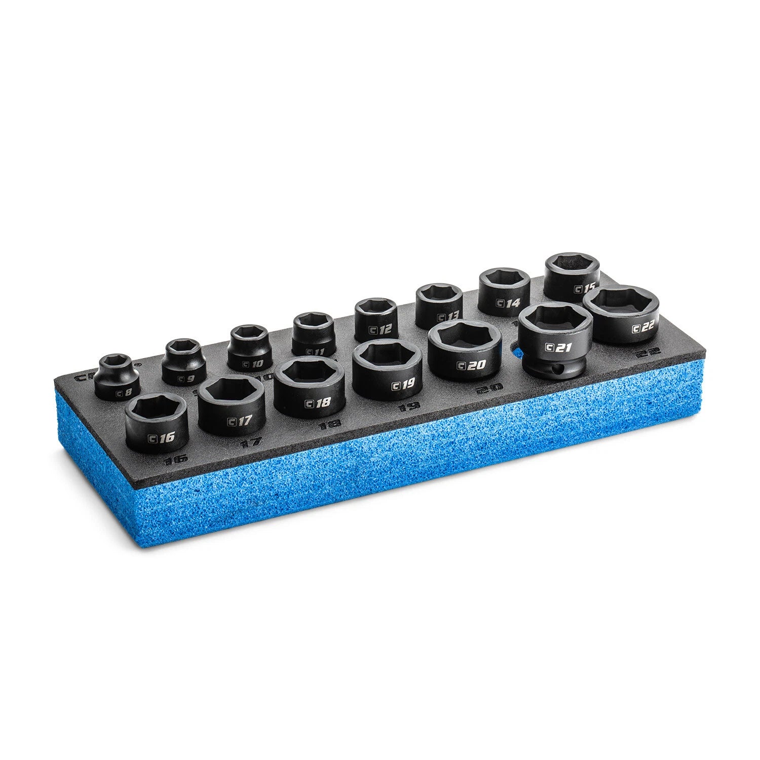 Capri Tools 3/8 In. Drive Stubby Impact Socket Set, Metric, 8 To 22
