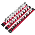 3-pack 1/4" 3/8" 1/2" Drive Magnetic Socket Organizer Set Socket