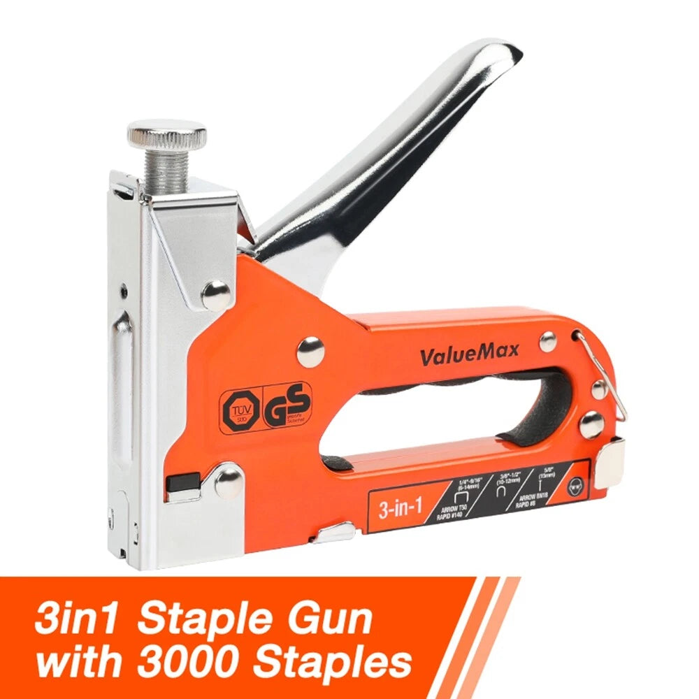 Valuemax 3 In 1 Heavy Duty Hand Staple Gun Tacker Manual Nail Gun