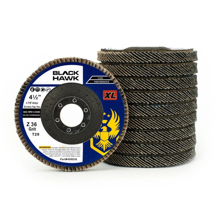 50 Pack 4.5" x 7/8" XL 36 Grit High Density Flap Discs Jumbo Grinding Wheels T29