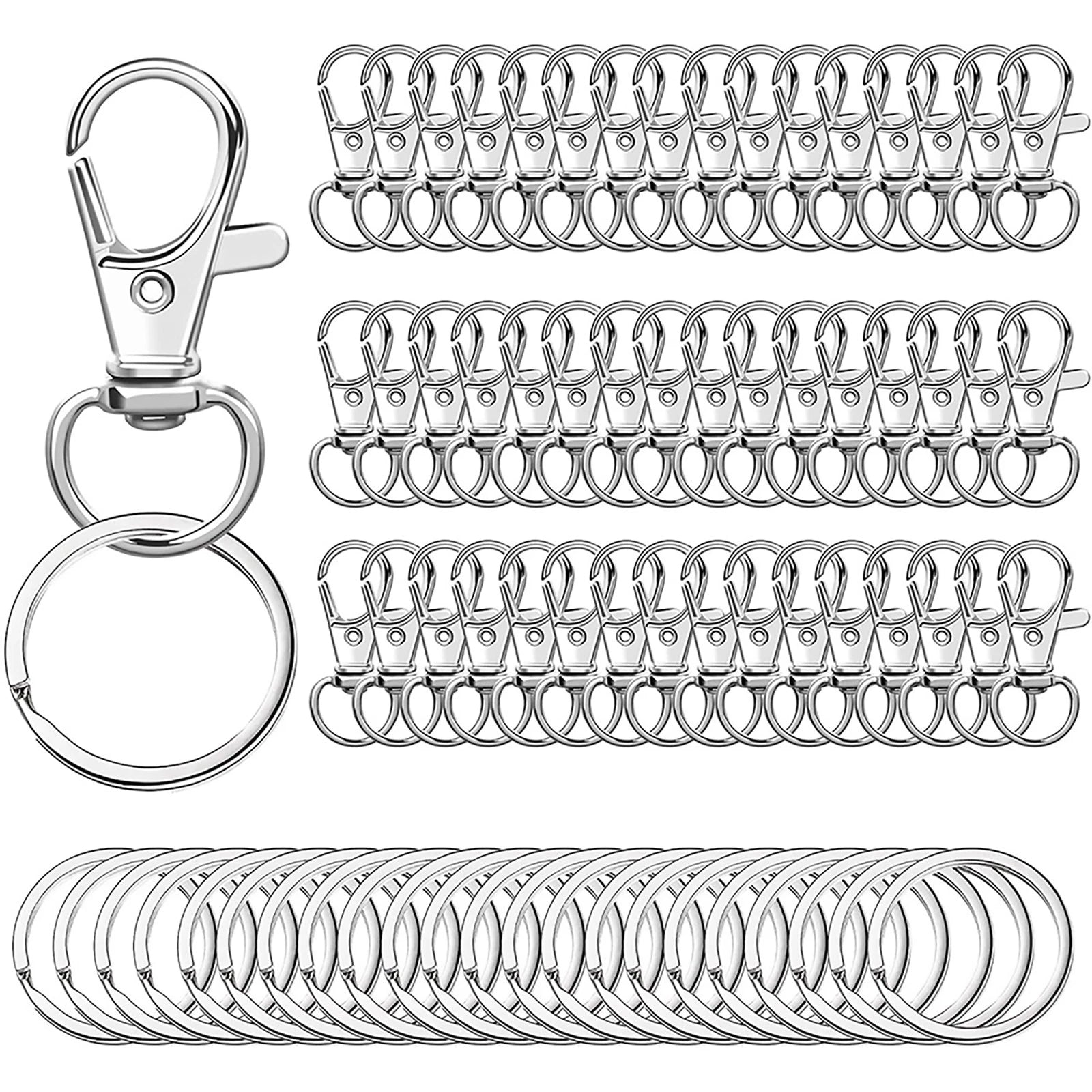 50set Metal Lanyard Keychain Hook Clip Swivel Snap For Paracord
