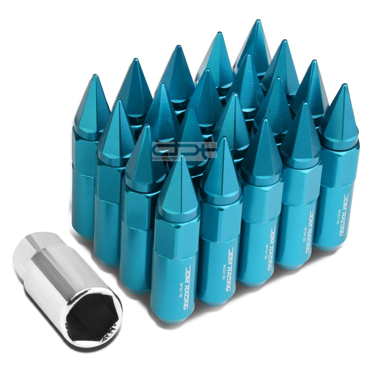20 M12x1.5 90mm Tall 20mm Od Sky Blue Aluminum Jdm | Built Supply Co