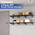 Workpro 2-packs Heavy Duty Garage Wall Shelving Wall Mounted Metal