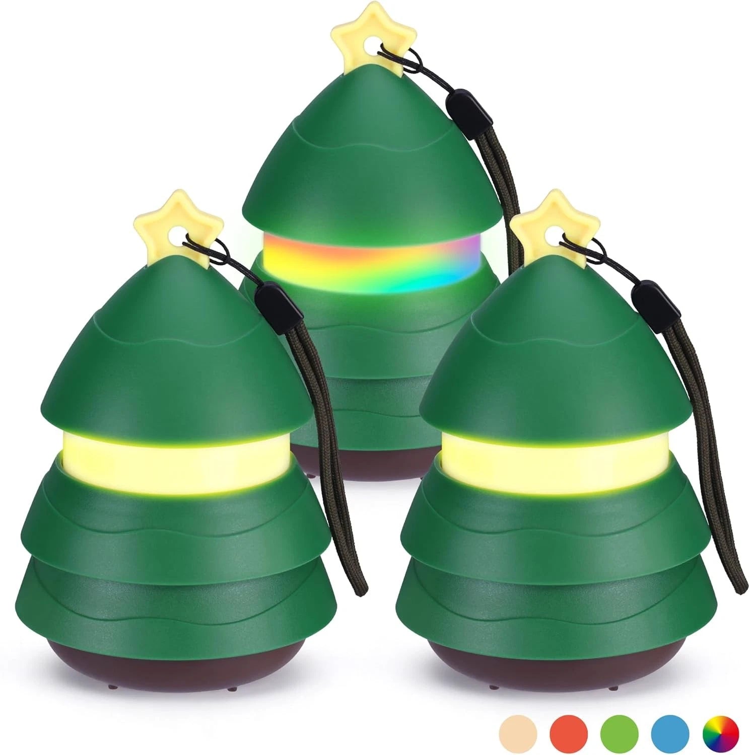 Everbrite 3 Pack Christmas Tree Lantern 5 Light Mode Holiday