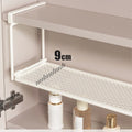 White Scalable Rack For Mirror Cabinet For Bathroom Vanity Storage