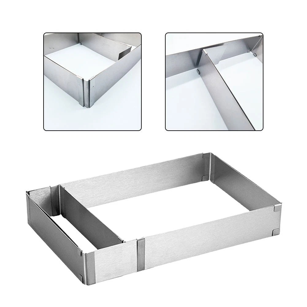 Square Cake Ring Adjustable For Baking Sponge Cakes And Tart Crusts
