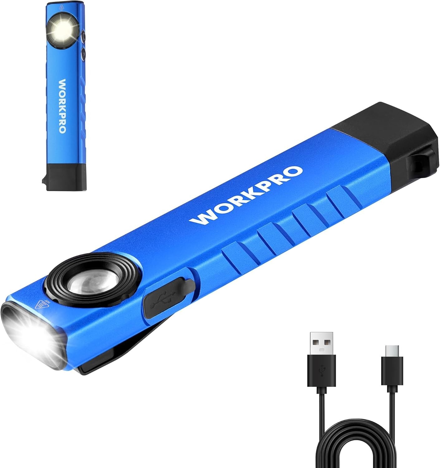 WORKPRO 600 Lumens Rechargeable LED Work Light Flat Pocket Flashlight
