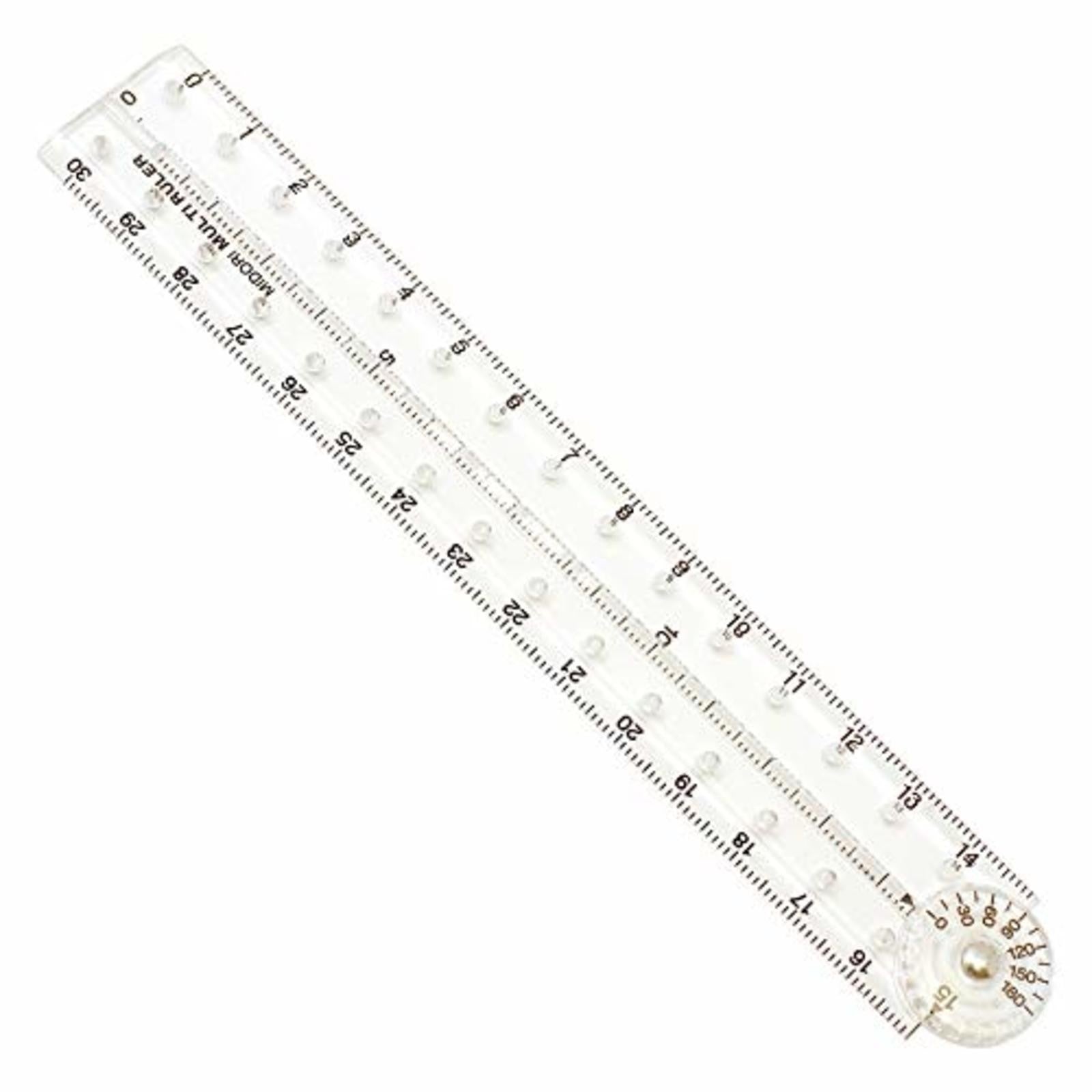 Midori Multi Ruler 30cm Folding Ruler Clear