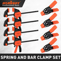 8-Pack Quick F Clamp Bar and Spring Clamps for Woodworking 6" & 4" 75