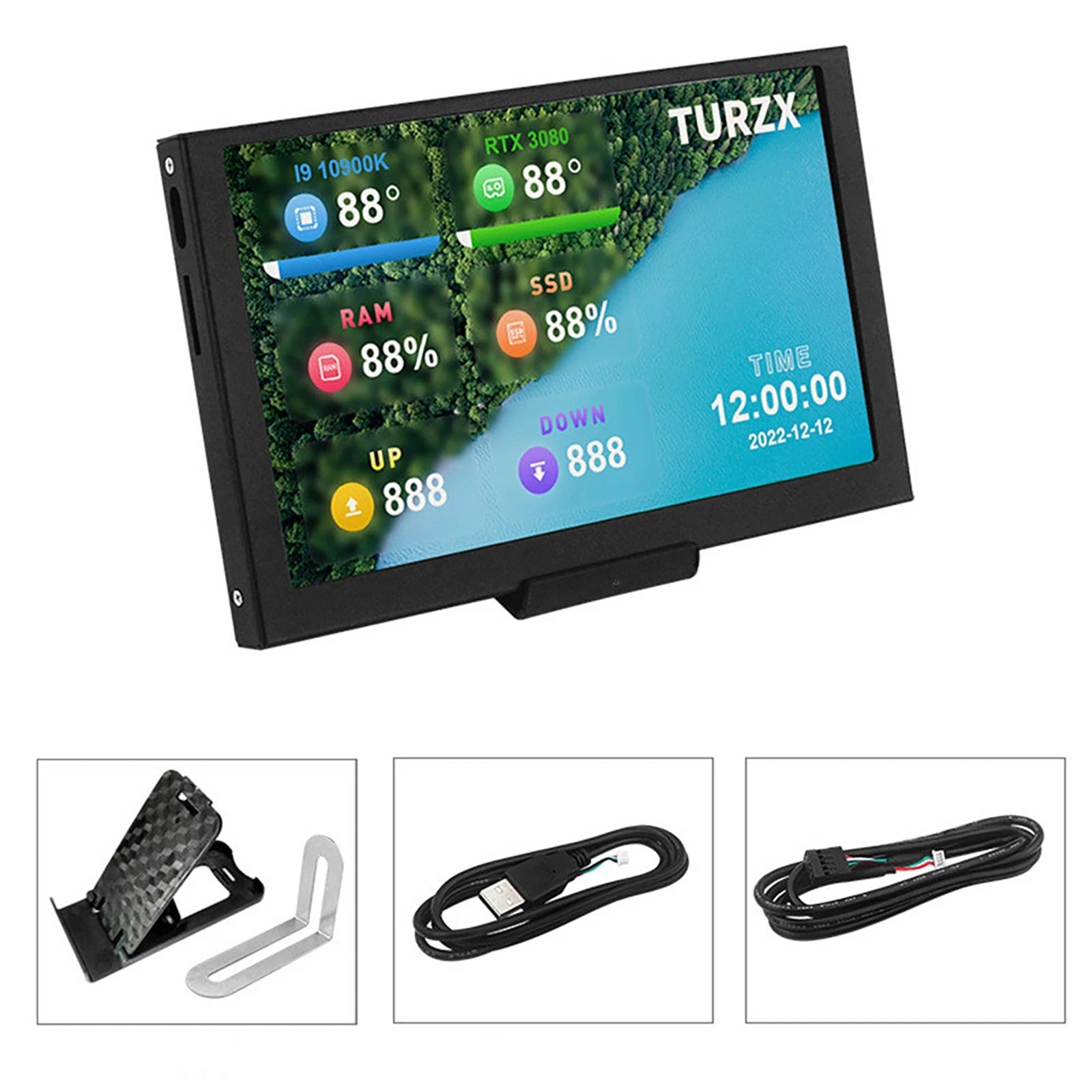 5" Usb Computer Secondary Screen Cpu Gpu Ram Hdd Usb Pc Data Monitor