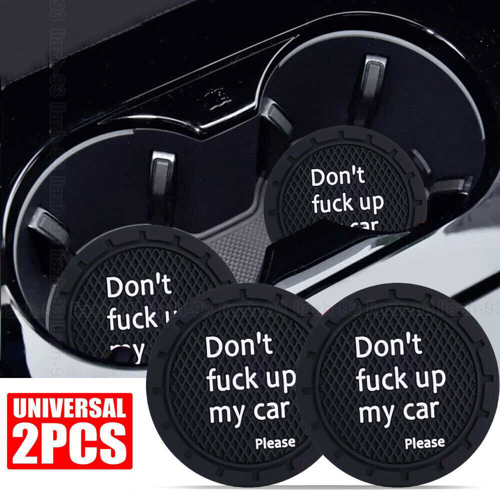 2x Black Car Cup Holder Anti-Slip Insert Coaster Holder Car Interior